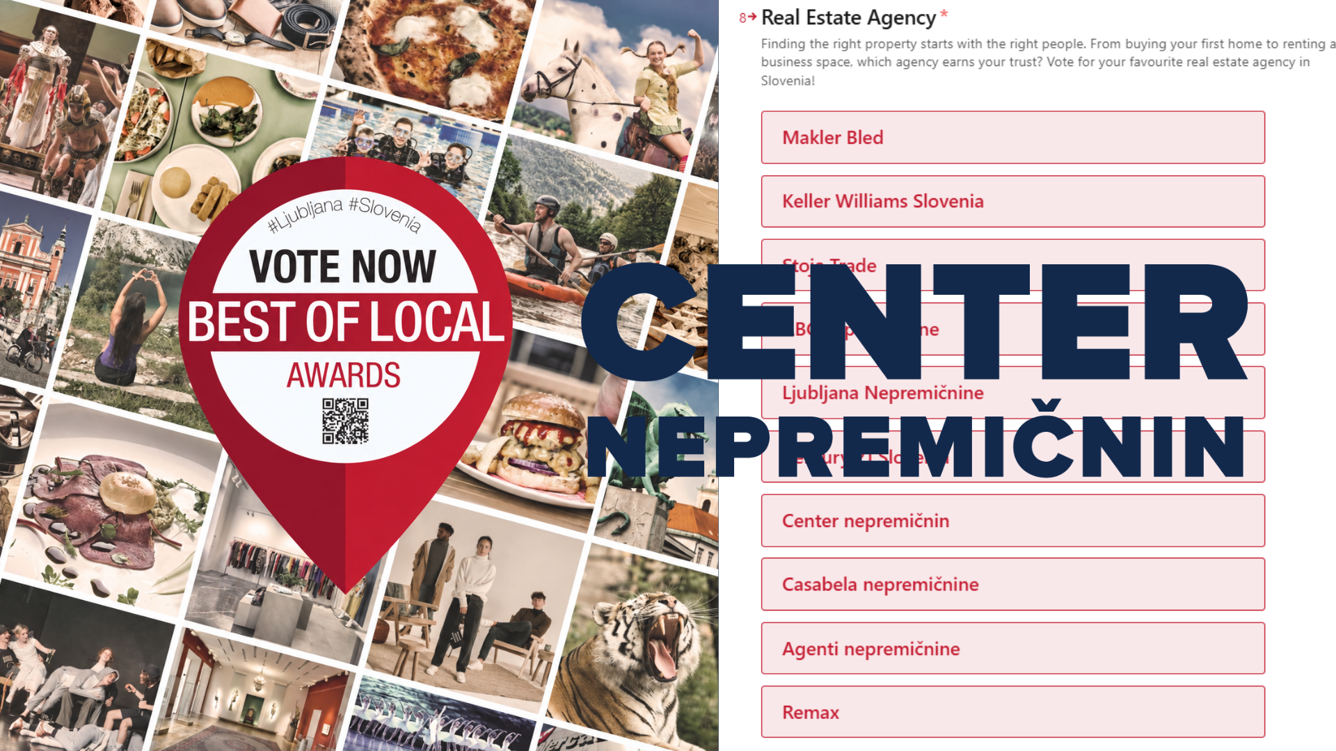Center nepremičnin je med 10 finalisti Best Of Local 2027 v kategoriji najboljša nepremičninska agencija.