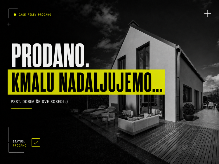 ZAKLJUČEN PROJEKT: Novogradnja - prostorna samostojna hiša v Letušu, Braslovče.